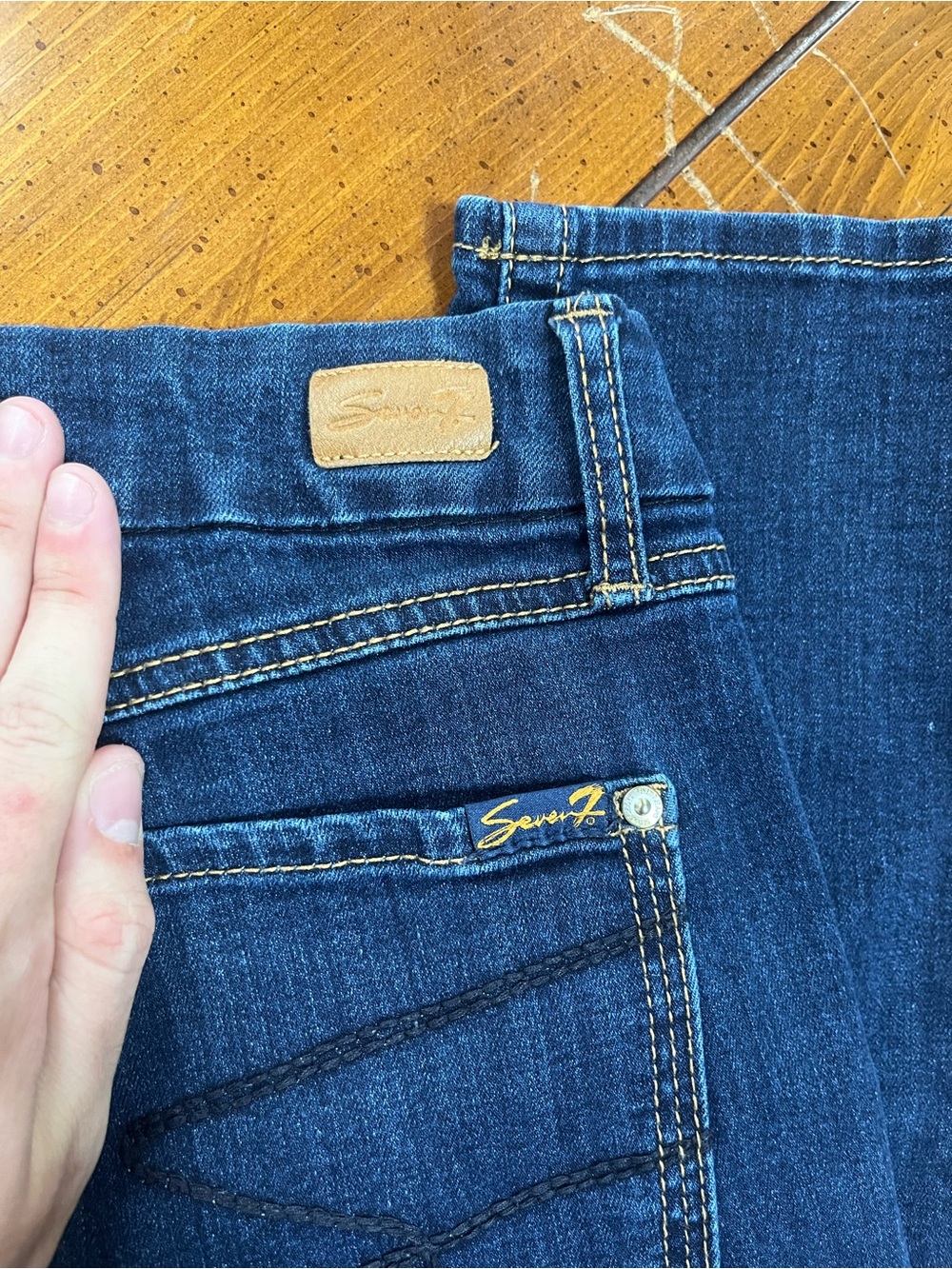 Seven7 Dark Wash High Rise Slim Fit Jeans Women's Size 16 EUC - Picture 10 of 10